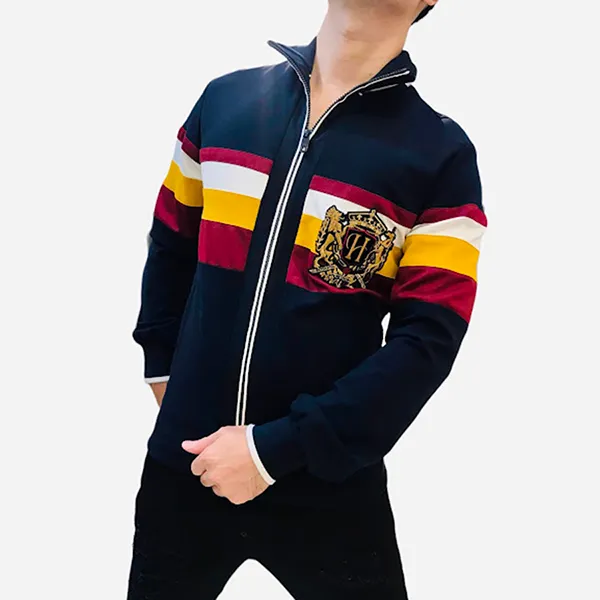 Áo Khoác Nam Dolce & Gabbana D&G Striped Crest Track Jacket Phối Màu Size 44