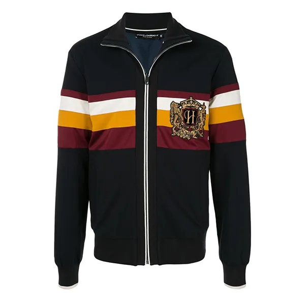 Áo Khoác Nam Dolce & Gabbana D&G Striped Crest Track Jacket Phối Màu Size 44