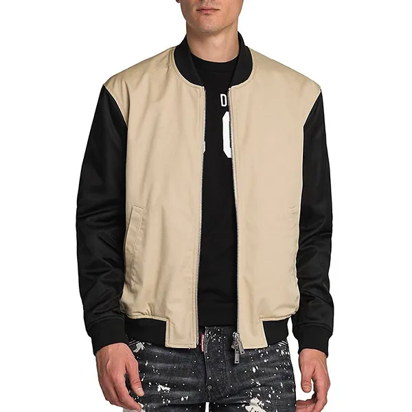 Áo Khoác Nam Dsquared2 Black Palm Tree-printed Zipped Bomber Jacket S79AM047 Màu Đen Be Size 48