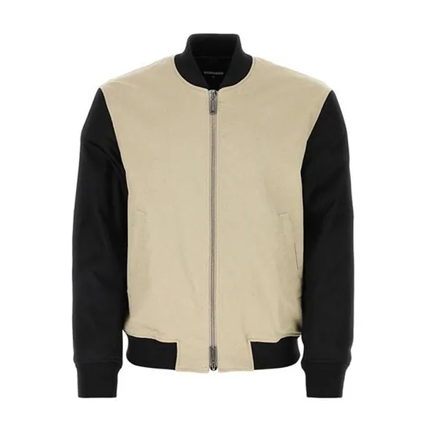 Áo Khoác Nam Dsquared2 Black Palm Tree-printed Zipped Bomber Jacket S79AM047 Màu Đen Be Size 48