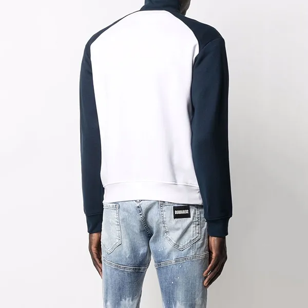 Áo Khoác Nam Dsquared2 White & Navy With D2 Logo Embroidered S71HG0105S25042 Màu Xanh Phối Trắng