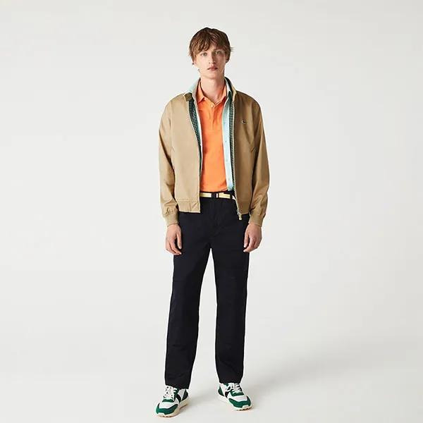 Áo Khoác Nam Lacoste Men's Water-Resistant Cotton Zip Jacket BH1045 00 02S Màu Vàng Cát Size 52