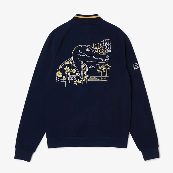 Áo Khoác Nam Lacoste Miami Open Croc Graphic Jacket SH8222 51 144 PC04 Màu Xanh Navy Size XXS