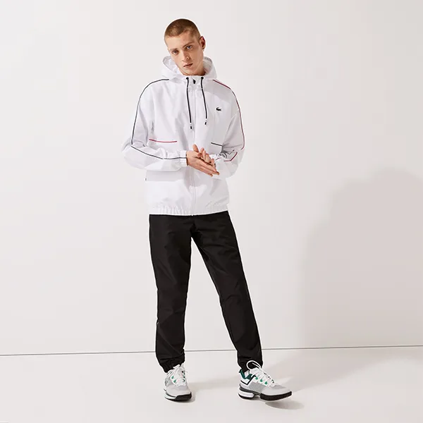 Áo Khoác Nam Lacoste Sport Crocodile Print Tracksuit WH0879 51 GHU PD05 Màu Trắng Size XL