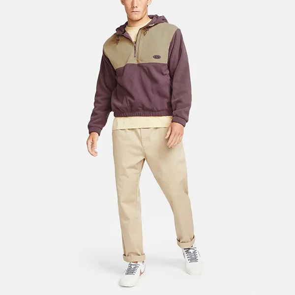 Áo Khoác Nam Nike SB Men's Skate Jacket Fleece Half Zip Street DA4224 646 Màu Tím Be Size M