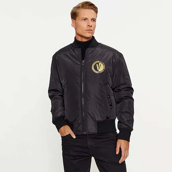Áo Khoác Nam Versace Jeans Couture Chain Couture Reversible Bomber 75GASD04 Màu Đen Vàng Size 46