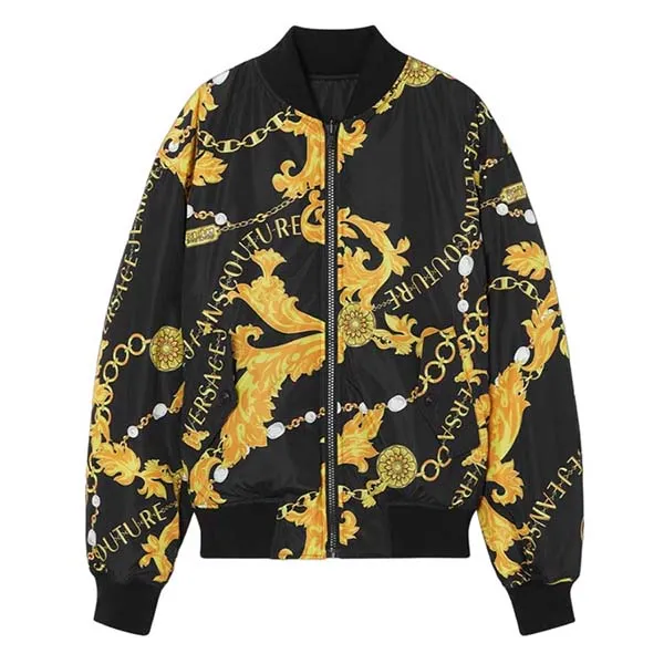 Áo Khoác Nam Versace Jeans Couture Chain Couture Reversible Bomber 75GASD04 Màu Đen Vàng Size 46