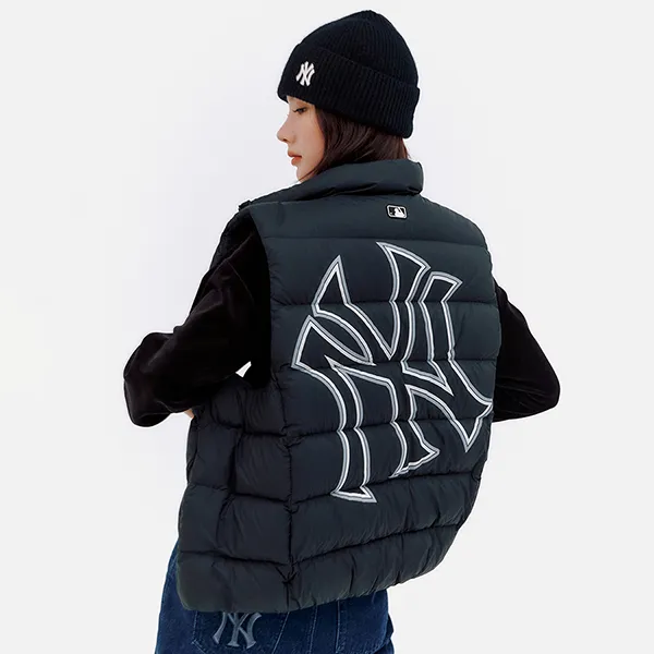 Áo Khoác Phao Ghi Lê MLB logo Mega New York Yankees 3ADVB0336-50BKS Màu Đen