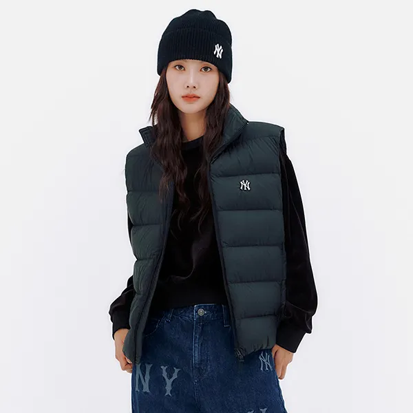 Áo Khoác Phao Ghi Lê MLB logo Mega New York Yankees 3ADVB0336-50BKS Màu Đen