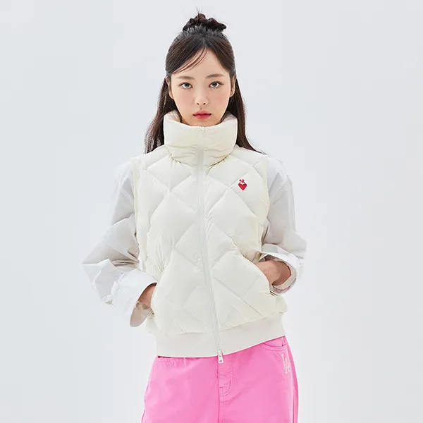 Áo Khoác Phao Ghi Lê Nữ MLB Vest New York Yankees 3FDVH0136-50CRD Màu Kem XS - Thời trang - Vua Hàng Hiệu