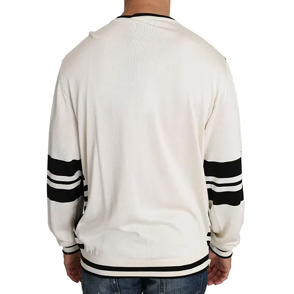 Áo Len Nam Dolce & Gabbana D&G Jazz Sequined Guitar Pullover Top Màu Trắng/Đen Size 46