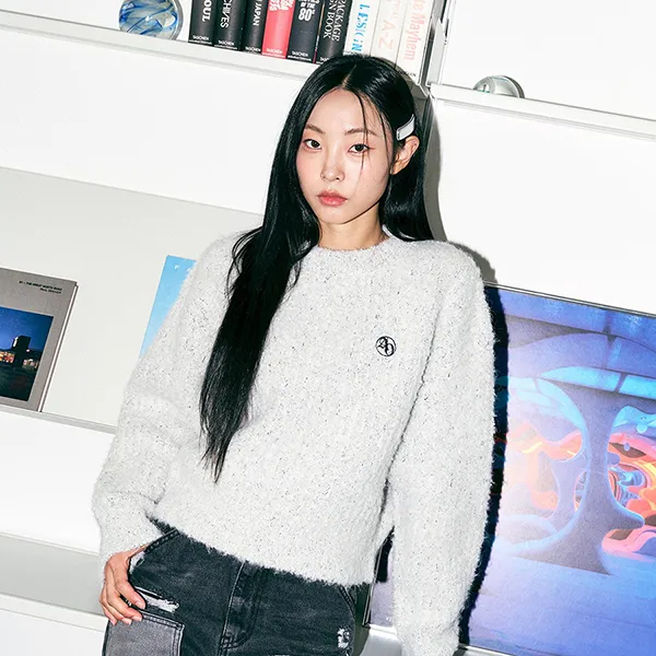 Áo Len Nữ Acmé De La Vie ADLV x Jeonghan New Symbol Bokasi Balloon Knit Grey Màu Ghi Xám