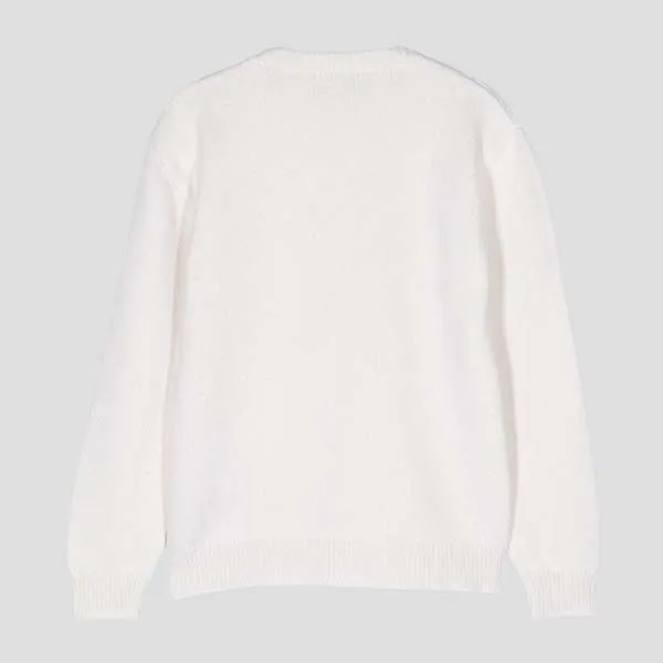 Áo Len Nữ Balmain White With Logo Embroidered BT9P90 W0113/106 Màu Trắng