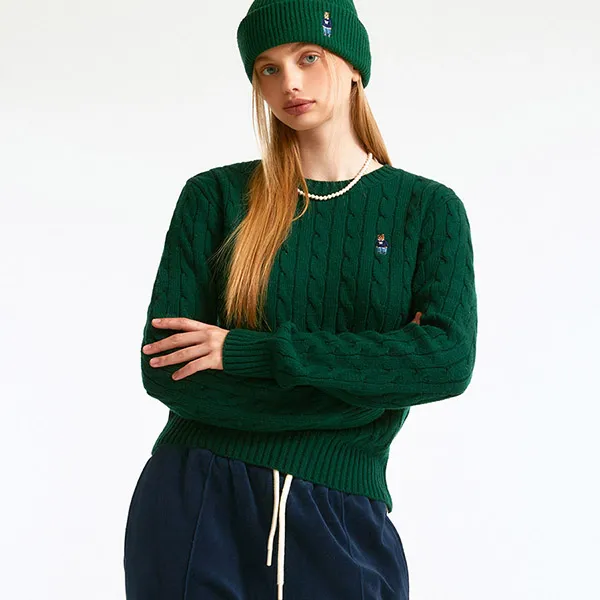 Áo Len Nữ WHOAU R-Steve Cổ Tròn WHKAD4901F Màu Xanh Green