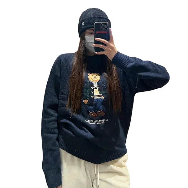 Áo Len WHOAU Sweater Calstate Màu Xanh Navy