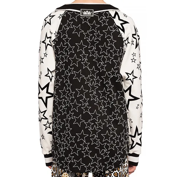 Áo Nỉ Nam Dolce & Gabbana D&G Black Star Pattern Sweatshirt G9QE5Z Màu Đen Trắng Size XS
