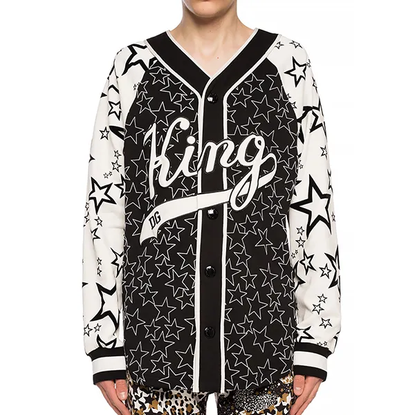 Áo Nỉ Nam Dolce & Gabbana D&G Black Star Pattern Sweatshirt G9QE5Z Màu Đen Trắng Size XS