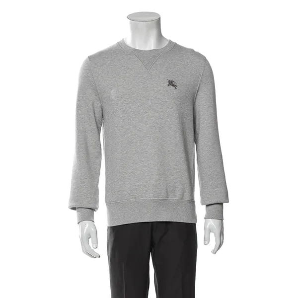 Áo Nỉ Sweater Nam Burberry Crew Neck Long Sleeve Sweatshirt Màu Xám Size M