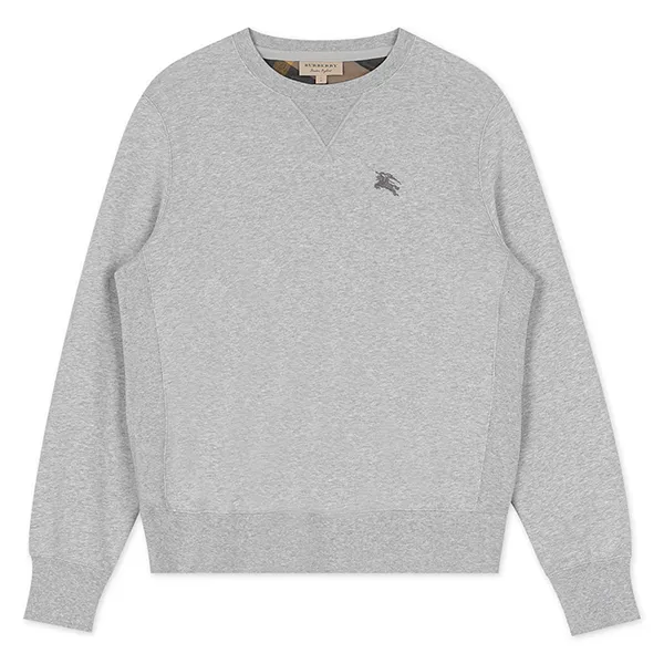 Áo Nỉ Sweater Nam Burberry Crew Neck Long Sleeve Sweatshirt Màu Xám Size M