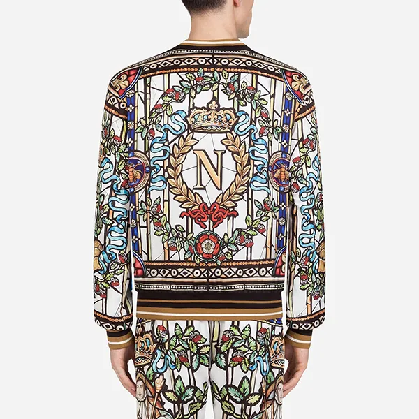 Áo Nỉ Sweater Nam Dolce & Gabbana D&G Napoleon Print Phối Màu Size 46