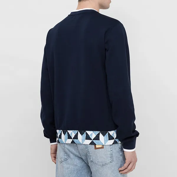 Áo Nỉ Sweater Nam Dolce & Gabbana D&G Sweatshirt With Geometric Pattern Màu Xanh Navy Size 44 - Thời trang - Vua Hàng Hiệu