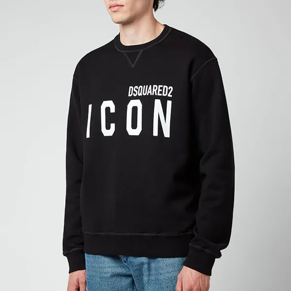 Áo Nỉ Sweater Nam Dsquared2 Be Icon Cool Logo S74GU0496 Màu Đen Size M