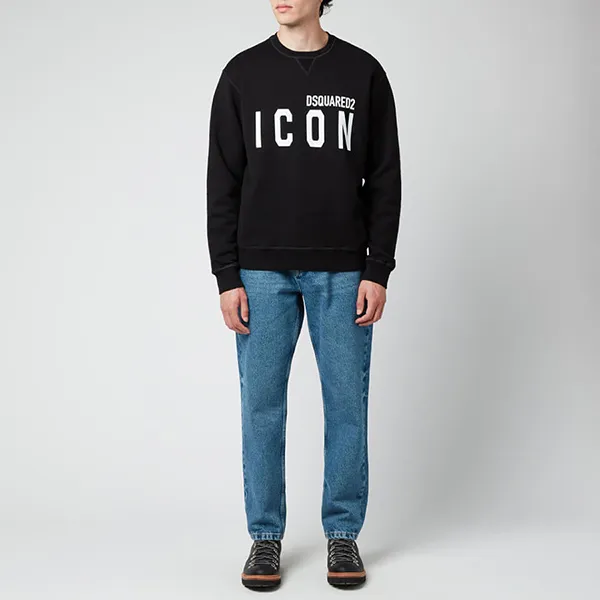 Áo Nỉ Sweater Nam Dsquared2 Be Icon Cool Logo S74GU0496 Màu Đen Size M