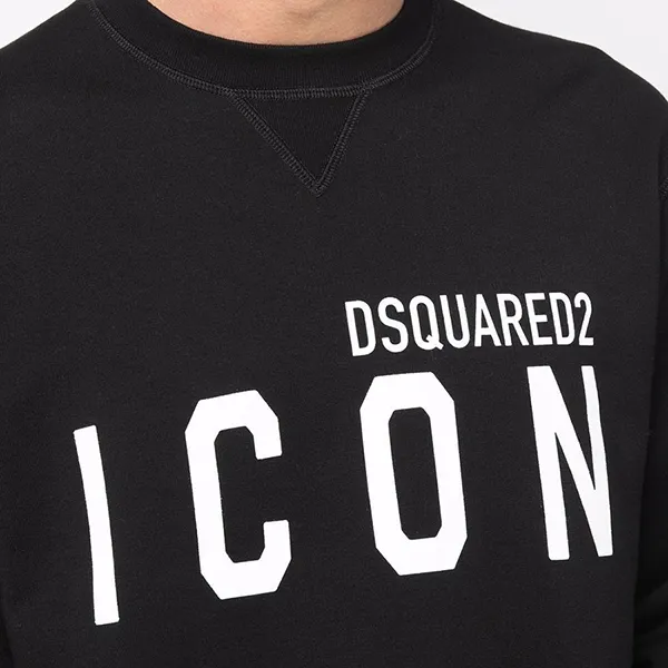 Áo Nỉ Sweater Nam Dsquared2 Be Icon Cool Logo S74GU0496 Màu Đen Size M