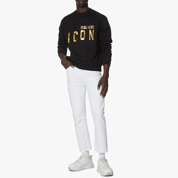 Áo Nỉ Sweater Nam Dsquared2 Logo S79GU0069 Màu Đen Size M - Thời trang - Vua Hàng Hiệu