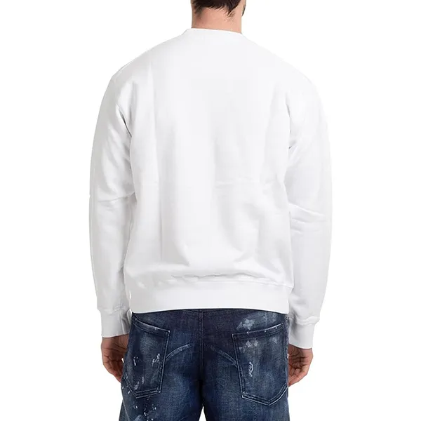 Áo Nỉ Sweater Nam Dsquared2 Multi Logo Maple Leaf S74GU0496 Màu Trắng Size S