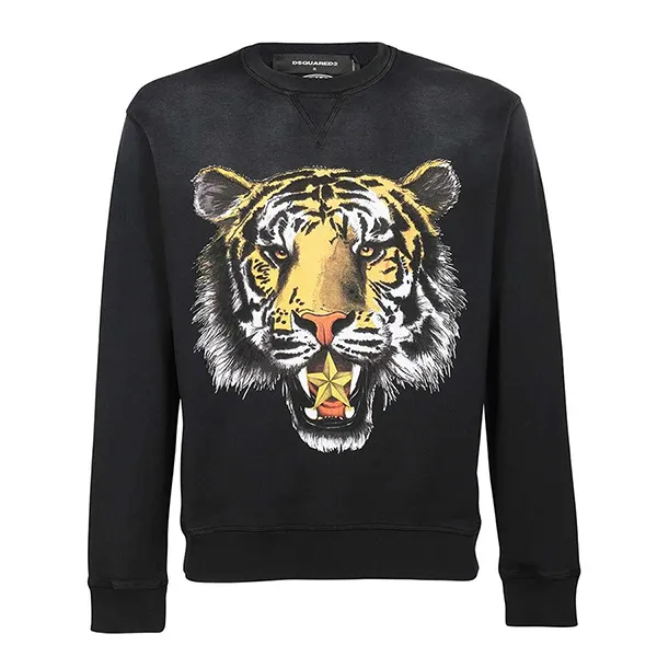 Áo Nỉ Sweater Nam Dsquared2 Tiger Mike S71GU0486 S25030 Màu Đen Size M