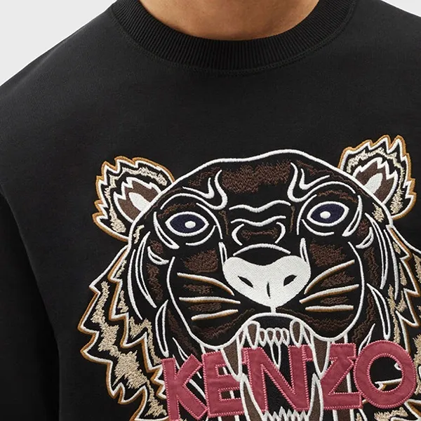 Áo Nỉ Sweater Nam Kenzo Icon Tiger Logo Sweatshirt 5SW123 Màu Đen Size S - Thời trang - Vua Hàng Hiệu