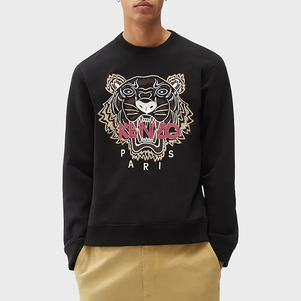 Áo Nỉ Sweater Nam Kenzo Icon Tiger Logo Sweatshirt 5SW123 Màu Đen Size S - Thời trang - Vua Hàng Hiệu