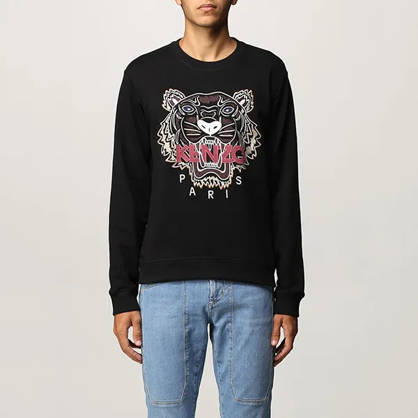 Áo Nỉ Sweater Nam Kenzo Icon Tiger Logo Sweatshirt 5SW123 Màu Đen Size S - Thời trang - Vua Hàng Hiệu