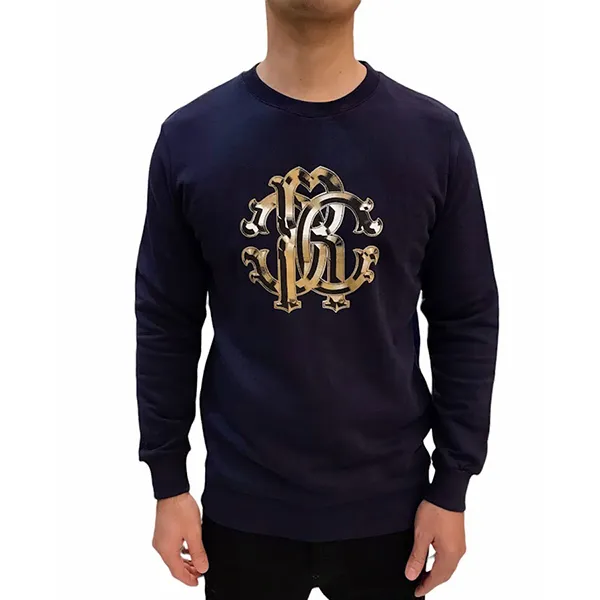 Áo Nỉ Sweater Nam Roberto Cavalli Màu Xanh Navy Size S