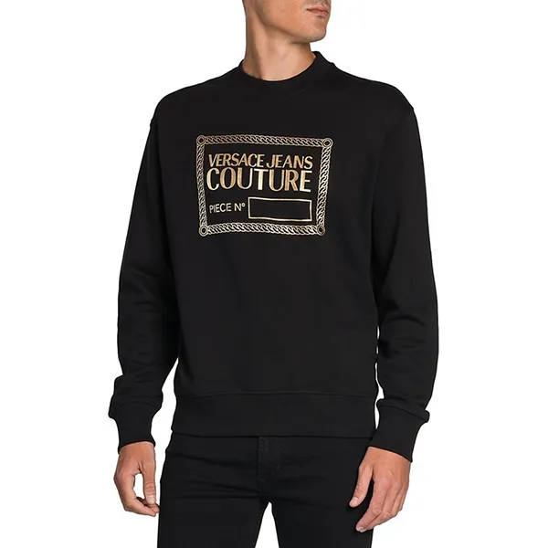 Áo Nỉ Sweater Nam Versace Jeans Couture Men's Black Sweatshirt With Logo 73GAIT11 Màu Đen Size XS