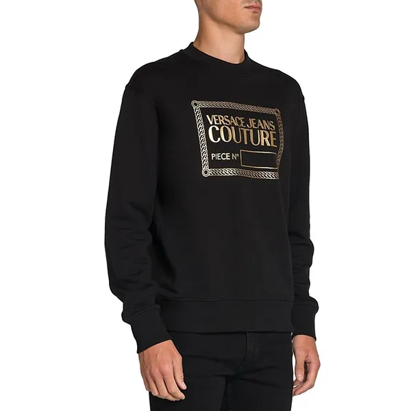 Áo Nỉ Sweater Nam Versace Jeans Couture Men's Black Sweatshirt With Logo 73GAIT11 Màu Đen Size XS