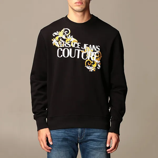 Áo Nỉ Sweater Nam Versace Jeans Couture Sweatshirt Black Men's  B7GZA7TU Màu Đen Size S - 1