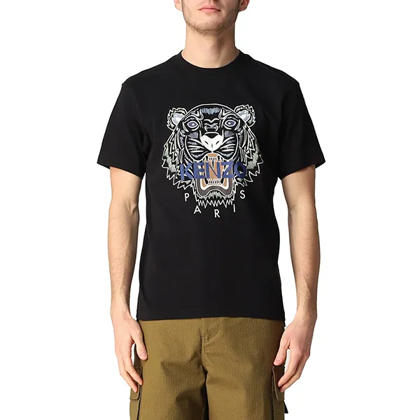 Áo Phông Kenzo Tiger Print With Logo T-Shirt 5TS020.4YL Màu Đen