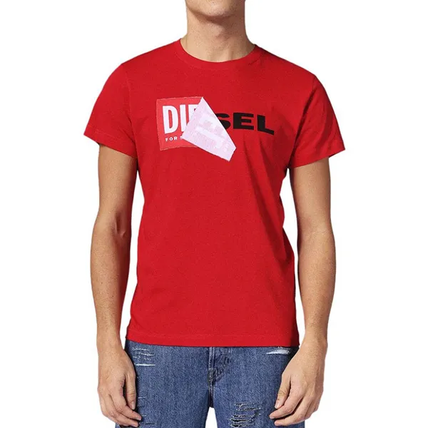 Áo Phông Nam Diesel 41U T-Diegos-QA Maglietta Tshirt Màu Đỏ Size L - Thời trang - Vua Hàng Hiệu