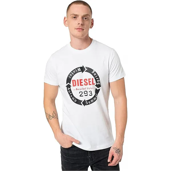 Áo Phông Nam Diesel T-Diegos-C1 Maglietta Tshirt Màu Trắng Size M - 2