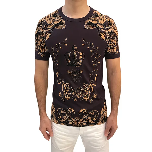 Áo Phông Dolce & Gabbana D&G Tshirt G8FL6T Màu Nâu Vàng Size 48
