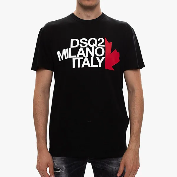Áo Phông Nam Dsquared2 DSQ2 Milano Italy Tshirt S74GD0730 Màu Đen Size L