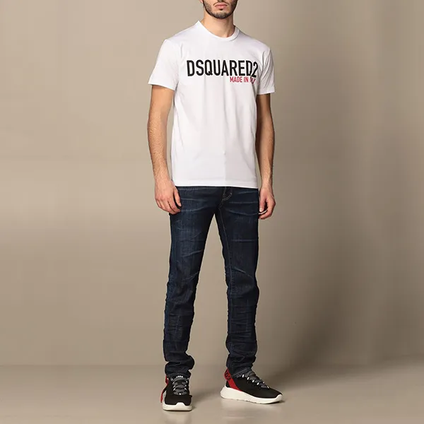 Áo Phông Nam Dsquared2 Made In Italy Tshirt S74GD0828 Màu Trắng Size M - Thời trang - Vua Hàng Hiệu
