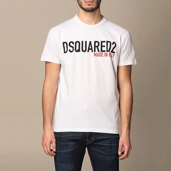 Áo Phông Nam Dsquared2 Made In Italy Tshirt S74GD0828 Màu Trắng Size M - Thời trang - Vua Hàng Hiệu