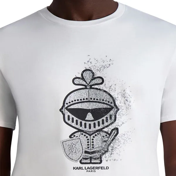 Áo Phông Nam Karl Lagerfeld Metallic Karl In Armor Graphic Tshirt LM2G2516 GB03 Màu Trắng Size XL - Thời trang - Vua Hàng Hiệu