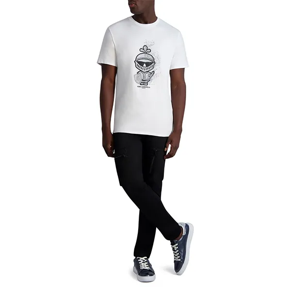 Áo Phông Nam Karl Lagerfeld Metallic Karl In Armor Graphic Tshirt LM2G2516 GB03 Màu Trắng Size XL - Thời trang - Vua Hàng Hiệu