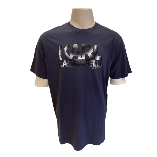 Áo Phông Nam Karl Lagerfeld Tshirt LM2G2526 GB03 Màu Xanh Navy Size XL