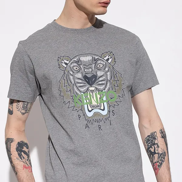 Áo Phông Nam Kenzo Grey Logo T-Shirt 5TS020 Màu Xám Size M - Thời trang - Vua Hàng Hiệu