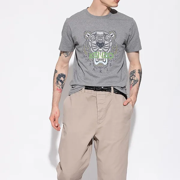 Áo Phông Nam Kenzo Grey Logo T-Shirt 5TS020 Màu Xám Size M - Thời trang - Vua Hàng Hiệu